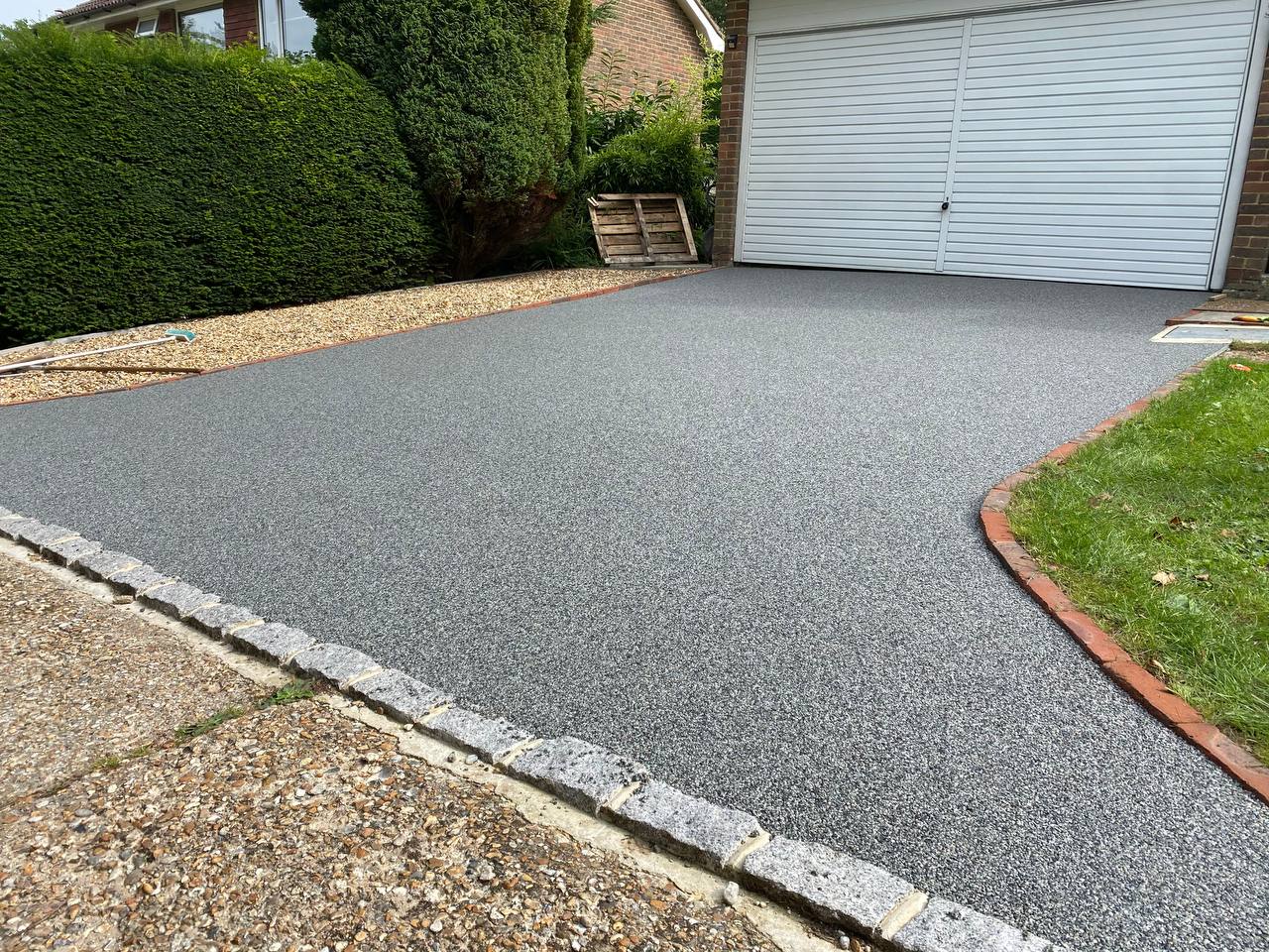 This is a photo of a new resin bound driveway carried out in Chester. All works done by Chester Resin Driveways