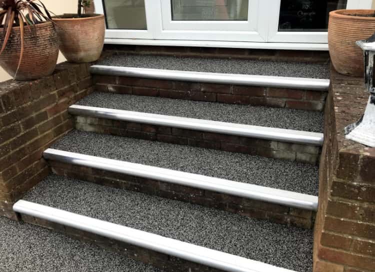 This is a photo of a Resin bound stair path carried out in Chester. All works done by Chester Resin Driveways